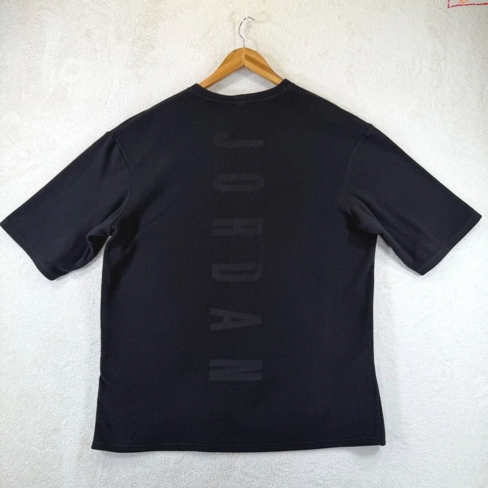 Vintage 2000s Jordan Fleece Shirt Mens M Black Tonal Jumpman 244143-655 Y2K-RARE